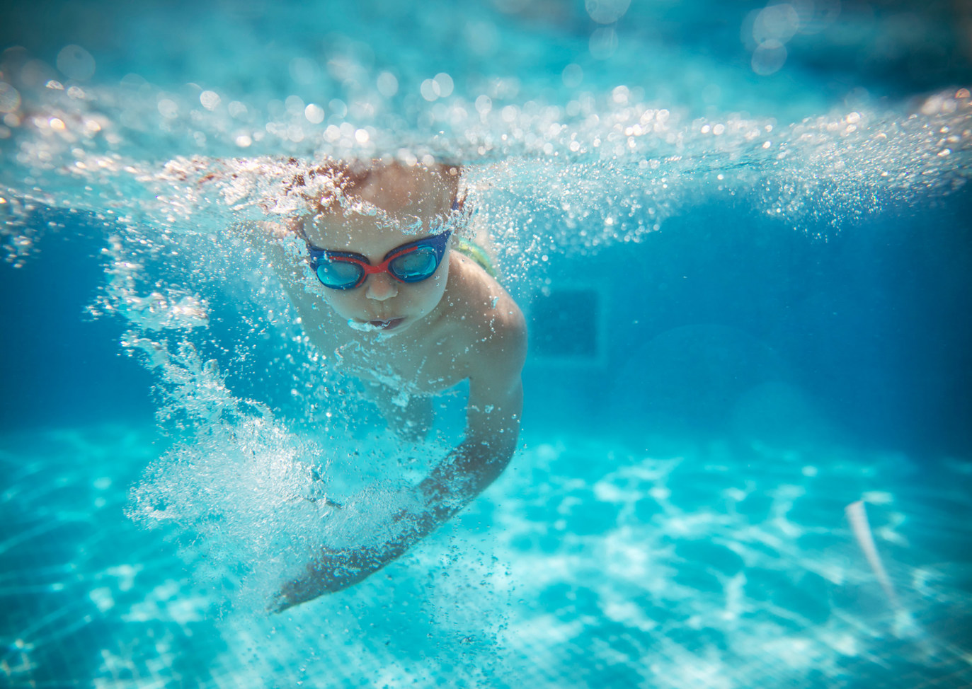 Finlake Boy Swimming In Pool